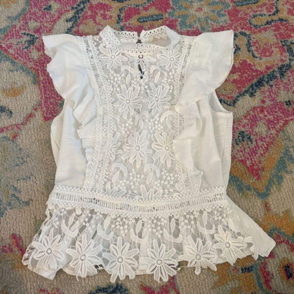 White Blouse With Floral Detail